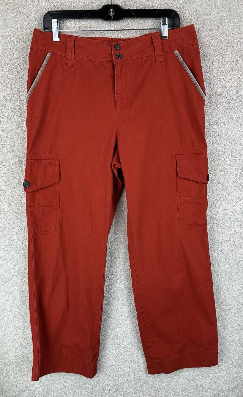 American Living Pants Womens 10 Orange Red Carpenter Pants Side Pockets